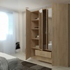 Image 3: Lucca Modern 4 Door Hinged Wardrobe with Mirror and Drawers