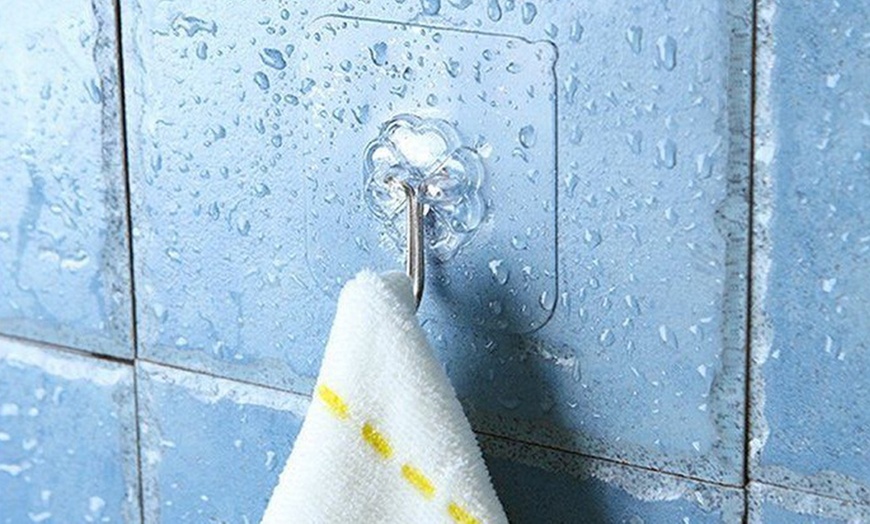 Image 10: 10-30PC Strong Transparent Suction Cup Sucker Wall Hooks Hanger Kitchen Bathroom
