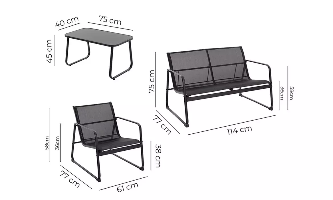 Set giardino Zanzibar da 4 posti, con consegna gratuita - Image 4
