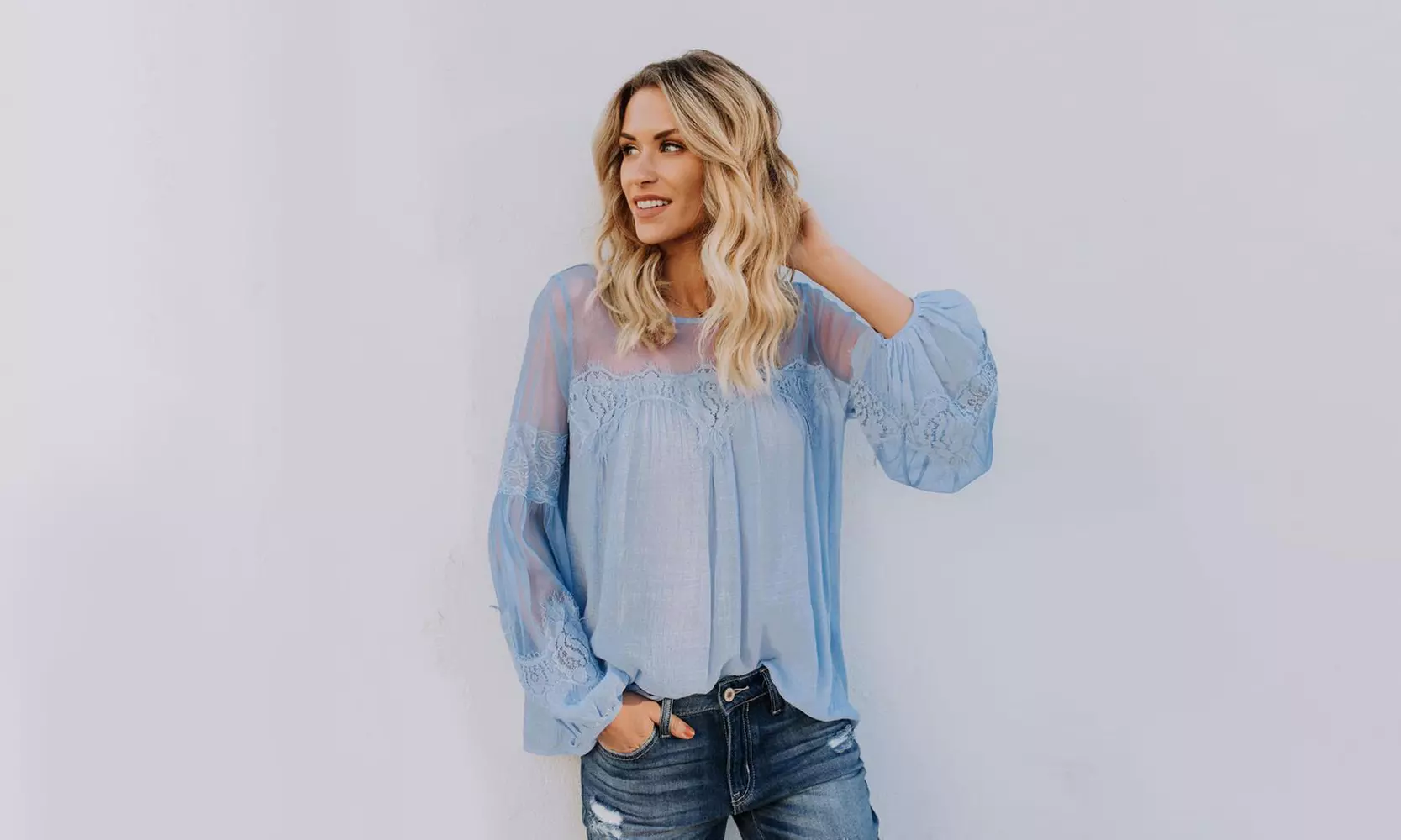 1 ou 2 blouses en dentelle et coton "Yasmina", pour femme - Second Medium