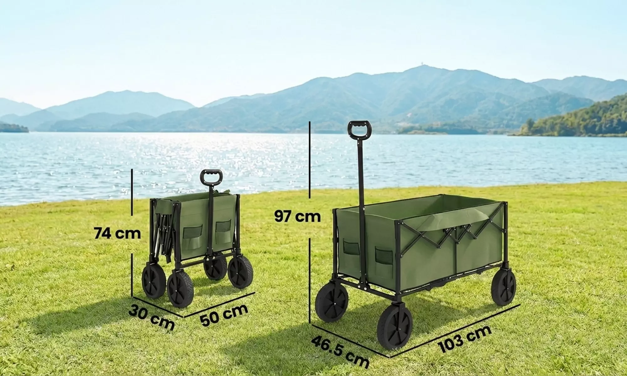 Outsunny Heavy-Duty Folding Wagon Cart