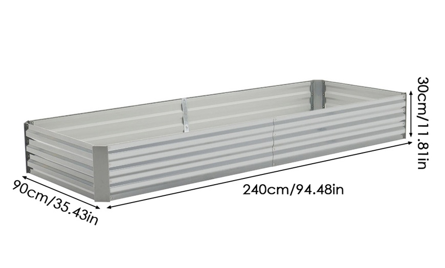 Image 12: 2.4m Sectioned Metal Raised Garden Bed