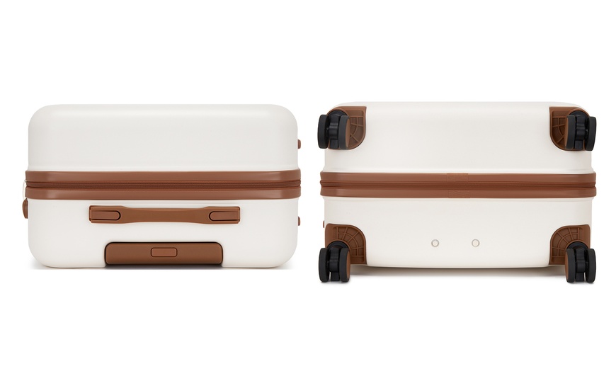 Image 8: KONO Cream Brown 1 to 3-Piece PC Hard Shell Luggage and Travel Bag Set