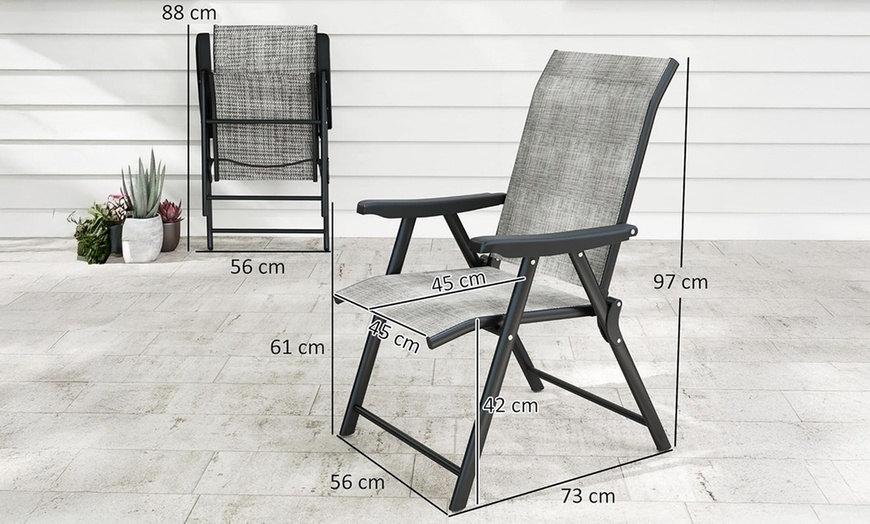 Image 16: Outsunny Set of 4 Folding Garden Chairs