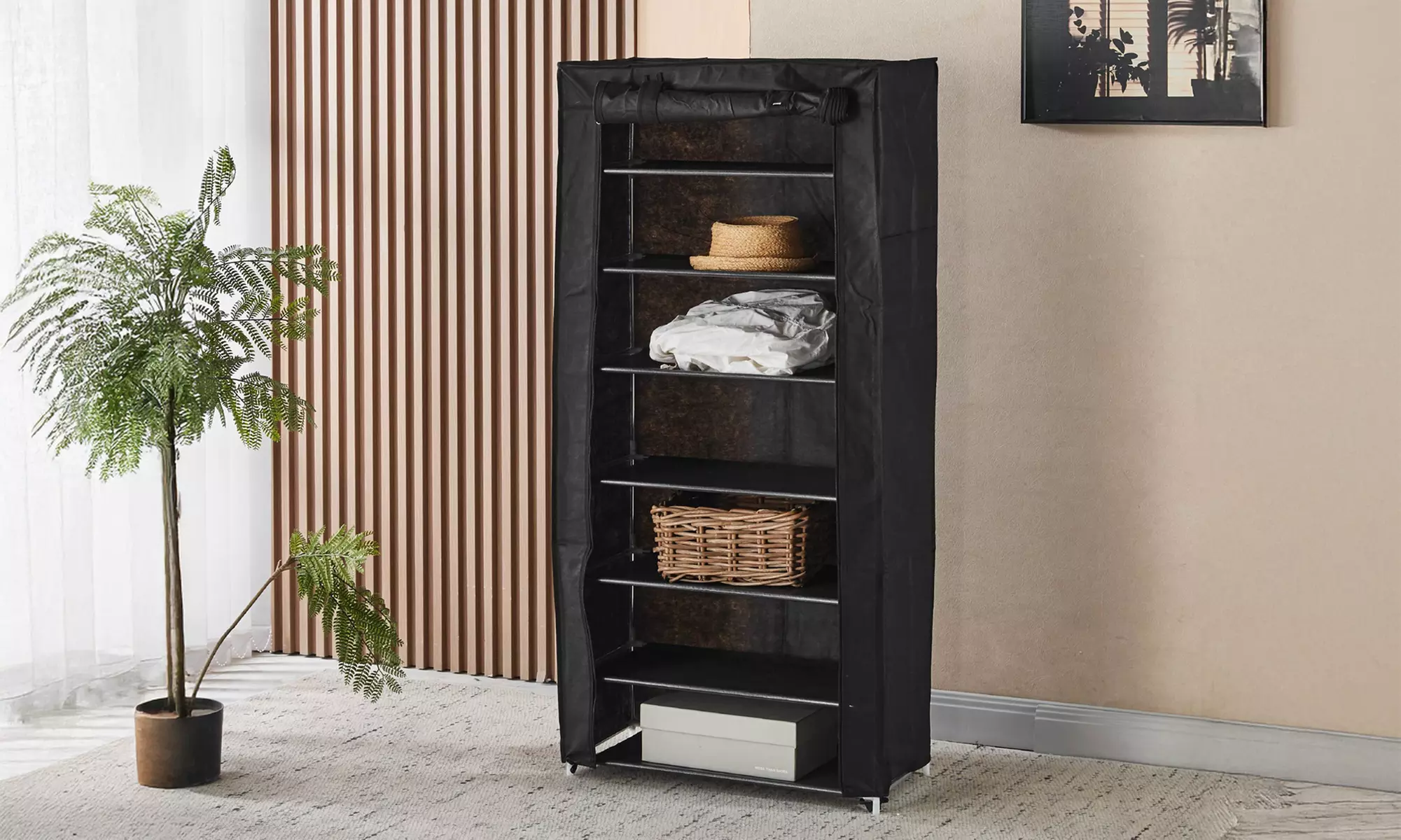 Organizador de tela compacto y fácil de montar