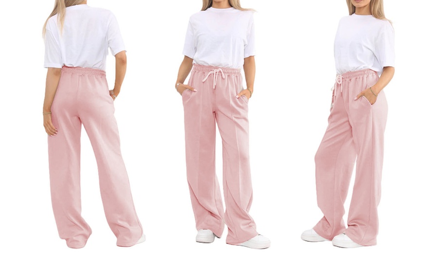 Image 10: Plain and Seam Front Wide Leg Trousers