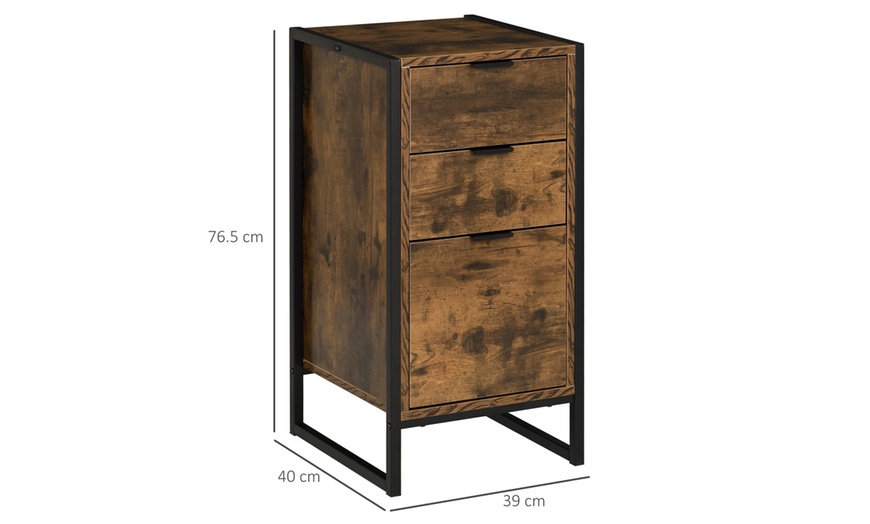 Image 16: HOMCOM Three Drawer Chest of Drawers