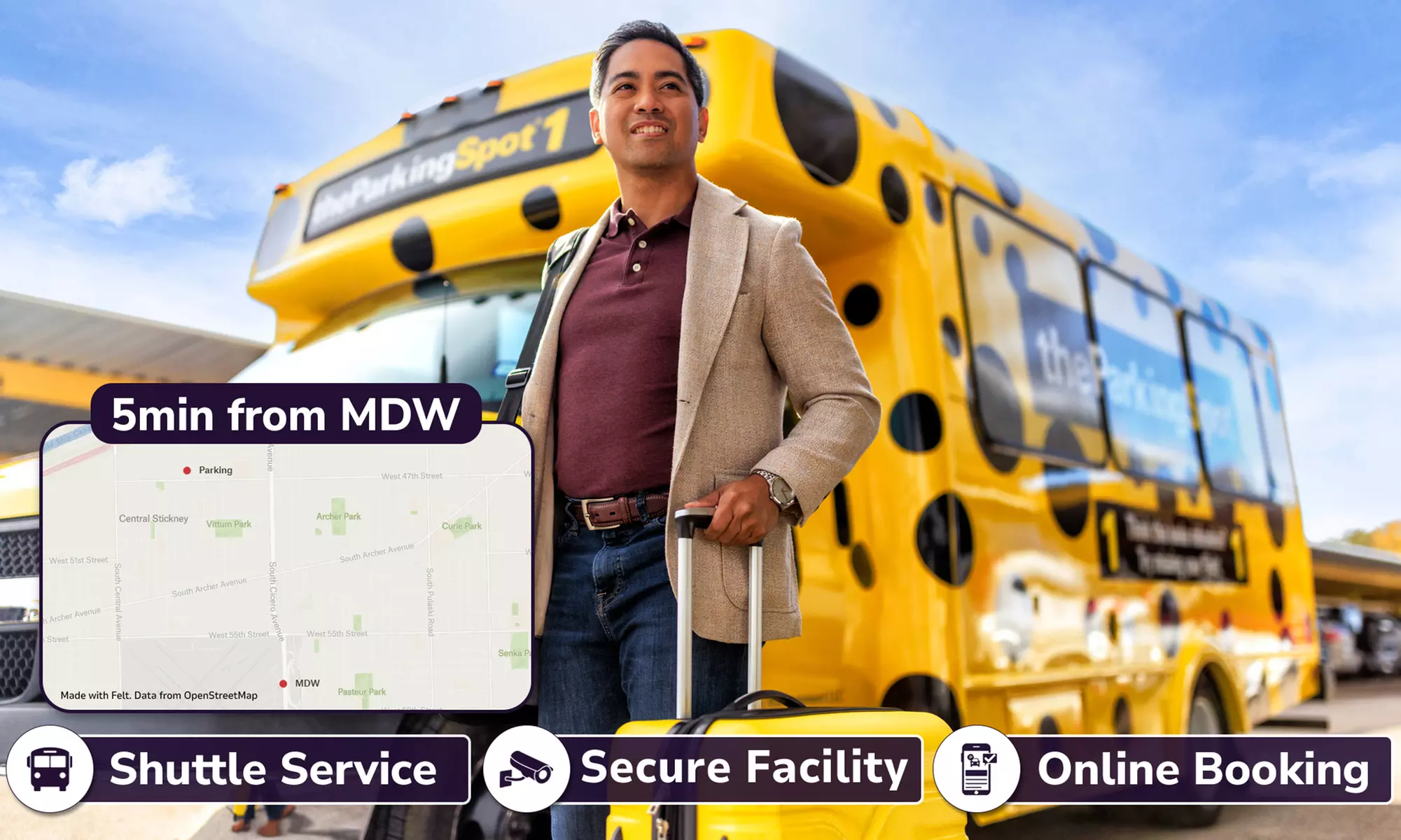 3, 5, or 7 days of hassle-free parking at The Parking Spot (MDW) 