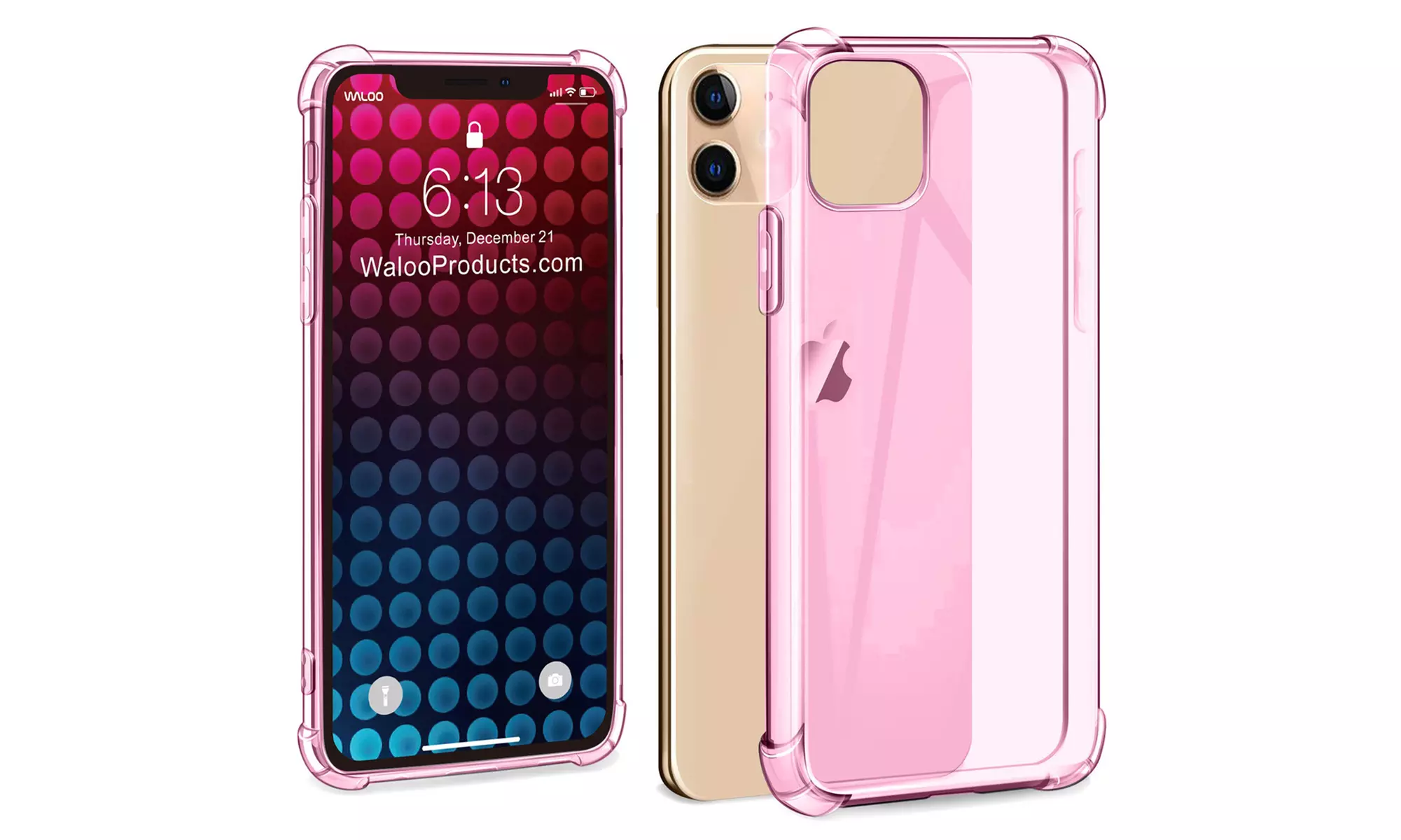 Waloo Clear & Colored Frosted Case for iPhone 11, 11 Pro, 11 Pro Max