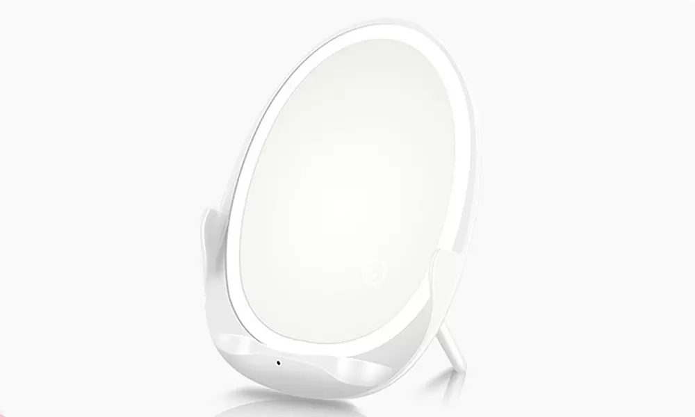 Miroir lumineux LED avec chargeur sans fil pour smartphone - Second Medium
