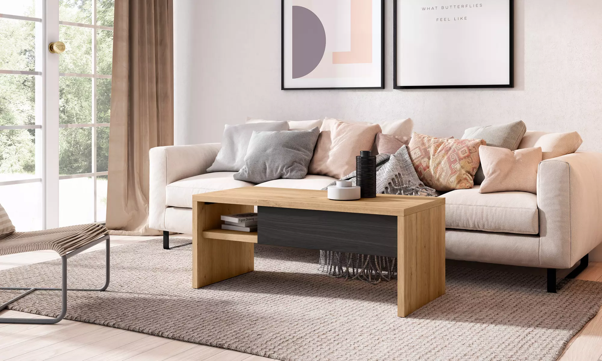 Mesa de centro elevable