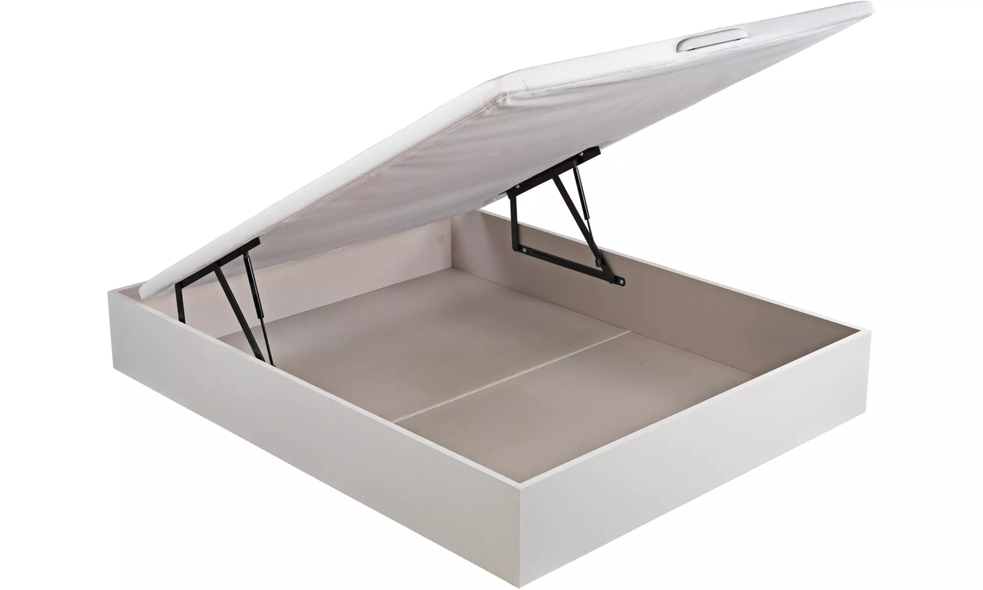 Canapé Abatible Altura 32cm ENVIO, MONTAJE Y RECOGIDA ANTIGUO GRATIS, Gran Capacidad, Madera, Tapa 3D, Blanco