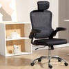 Image 8: HomCom High Back Mesh Computer Desk Chair with Lumbar Support