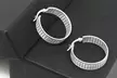 Sterling Silver 3 Row Hoop Earrings Made With Crystals From Swarovski - Second Medium