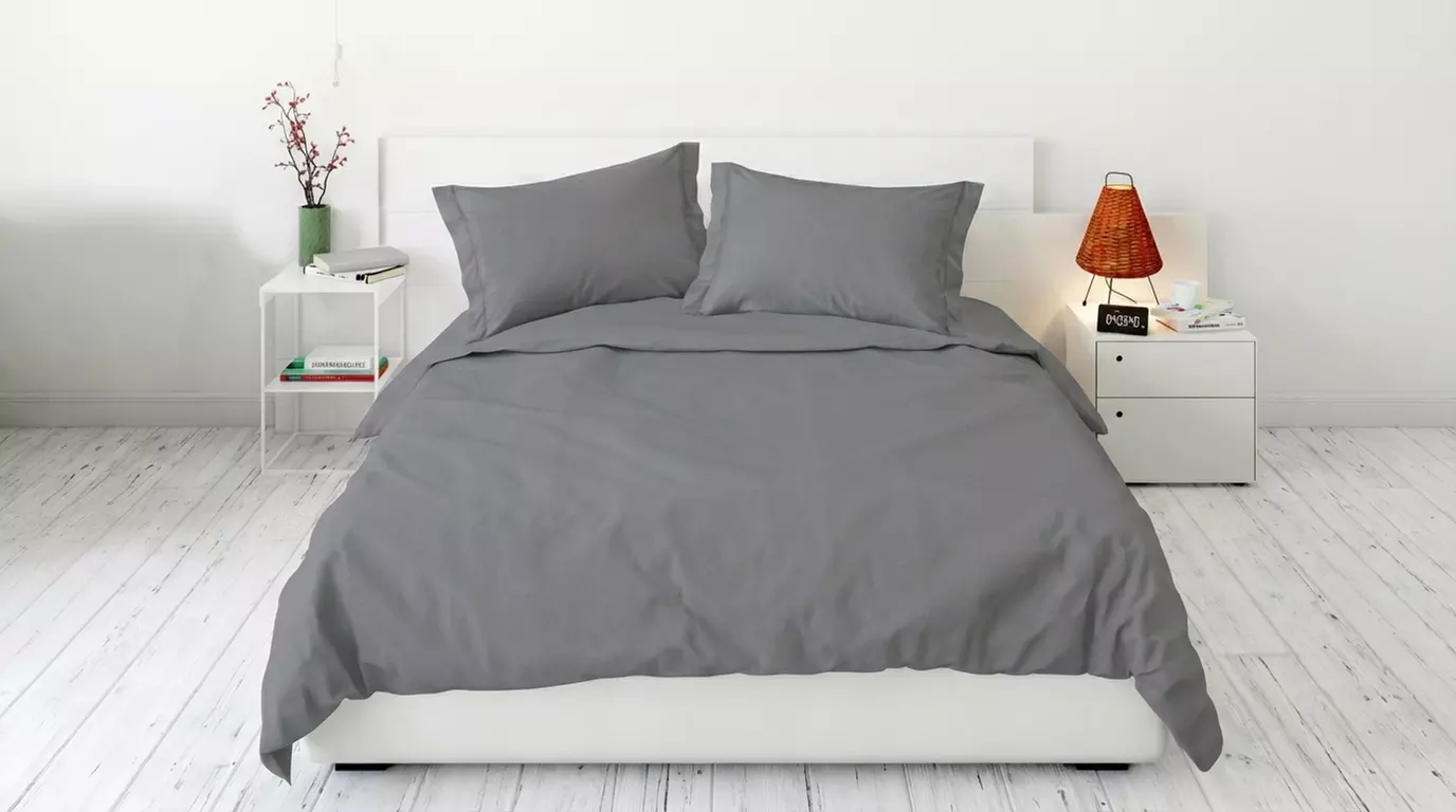 Parure copripiumino matrimoniale in 100% raso di cotone Made in Italy