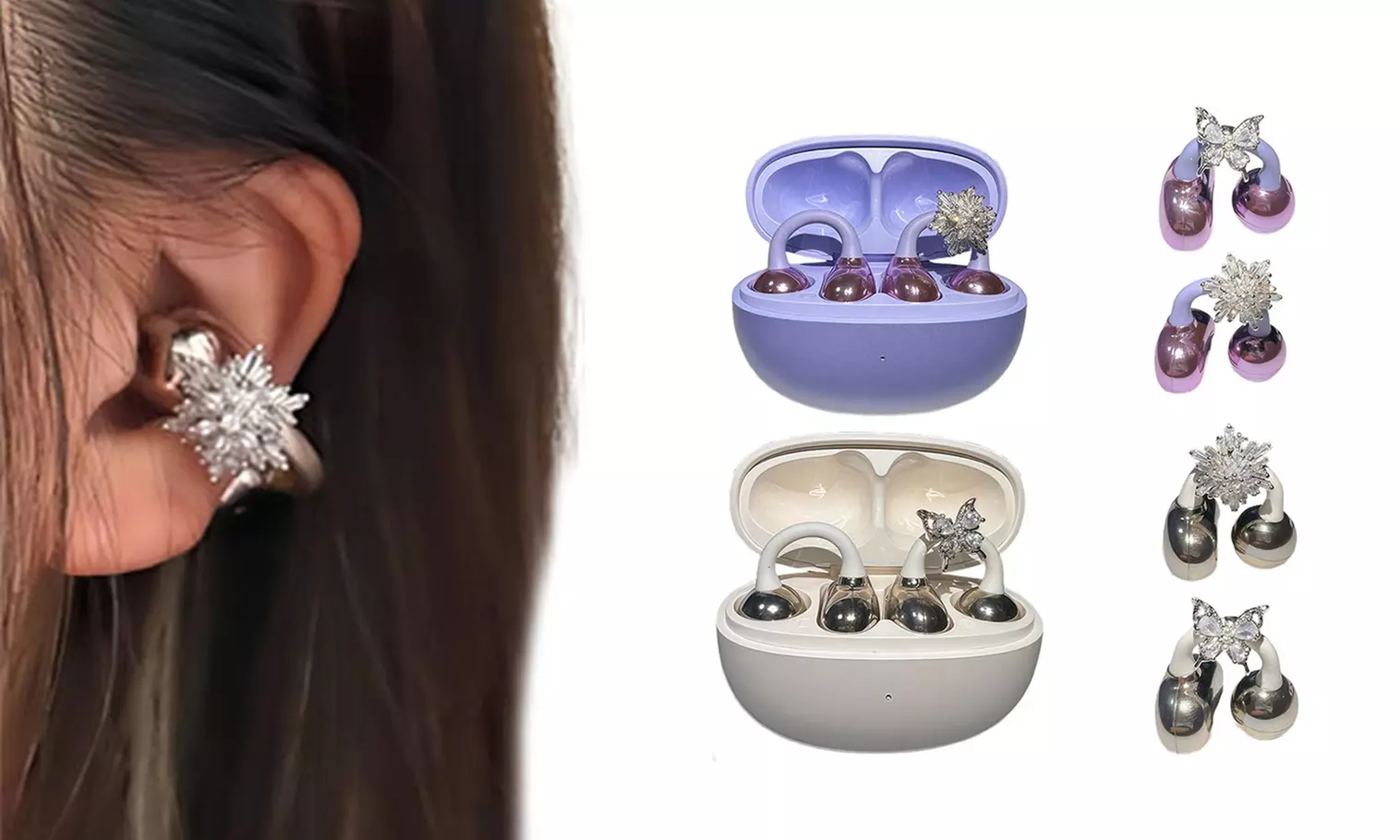 Auriculares inalámbricos con diseño de clip y batería duradera