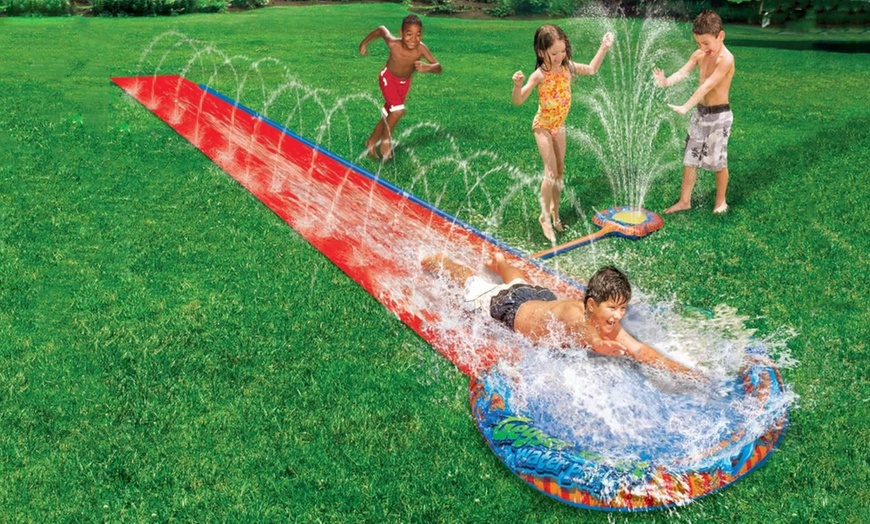 Image 1: Kids' Soak and Splash 16ft Garden Water Slide