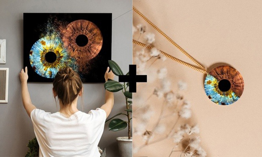 Image 3: Œuvre d’art personnalisée de l’iris pour couples, familles ou animaux 