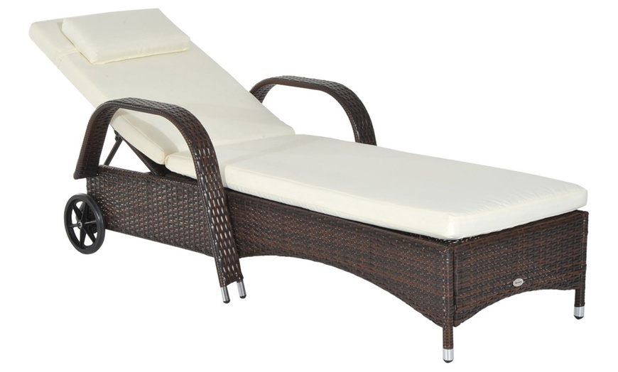 Image 10: Outsunny Lounger Recliner Bed