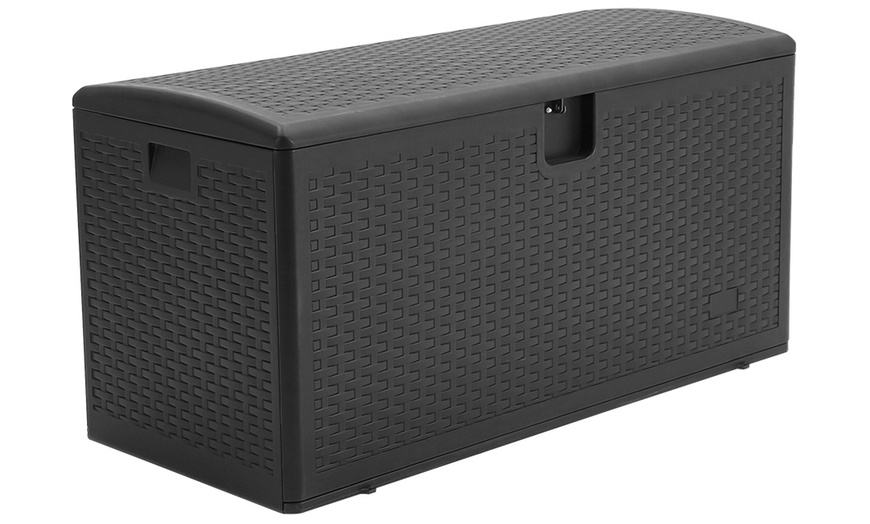 Image 8: HDPE Heavy-Duty Water-Resistant Rattan-Effect Deck Box