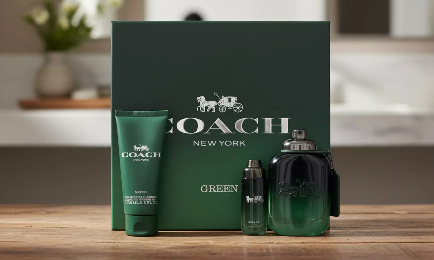 Coach New York Green Eau De Toilette 3 Piece Gift Set For Men