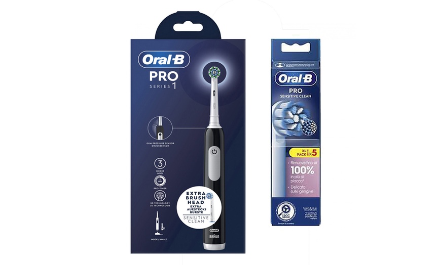 Image 2: Oral-b Pro Serie 1 o IO serie 3 con 5 o 10 cabezales Crossaction o Sensitive Clean