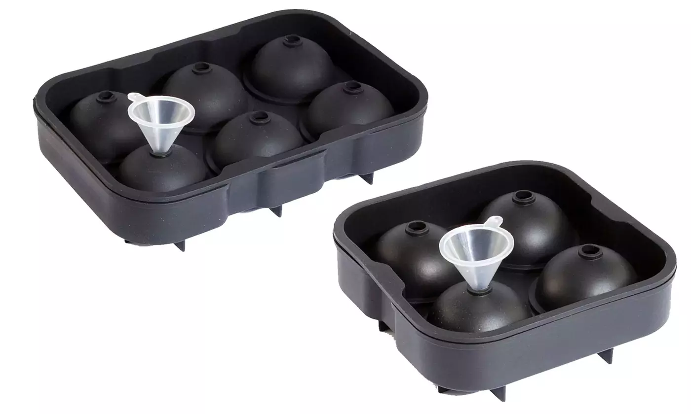 Silicone Ice Cube Tray Large Round Square Molds for Whiskey Cocktails Bourbon