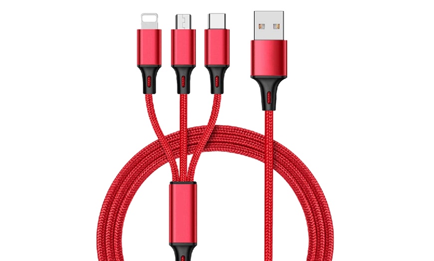 Image 5: 1x, 2x oder 3x 3-in-1 USB-Ladekabel