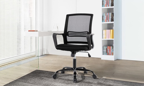 Silla de oficina ergonómica con altura regulable y respaldo de malla: Gris