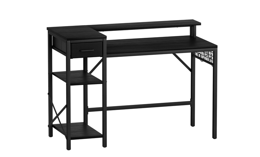 Image 2: Four-Tier Computer Desk PC Laptop Desk Home Office Writing Study Desk