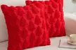 Set of 2 Christmas Tree Pillow Covers 18"x18" Pillow Cases Plush Faux Fur - Second Medium