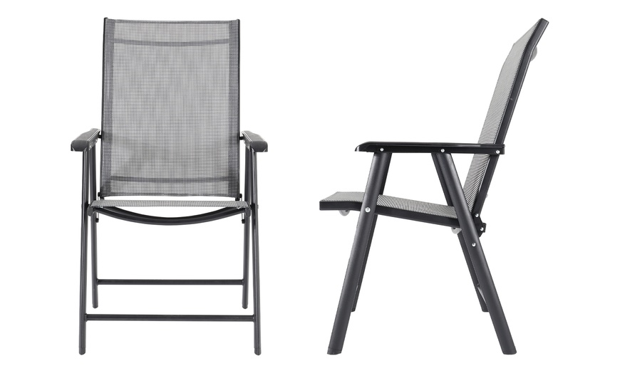 Image 4: Garden Rippled Tempered Glass Table Set