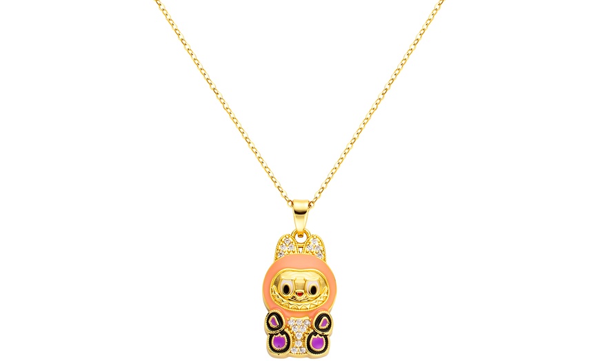 Image 10: Stanley - BTS x Labubu Gold Enamel Pendant Necklace