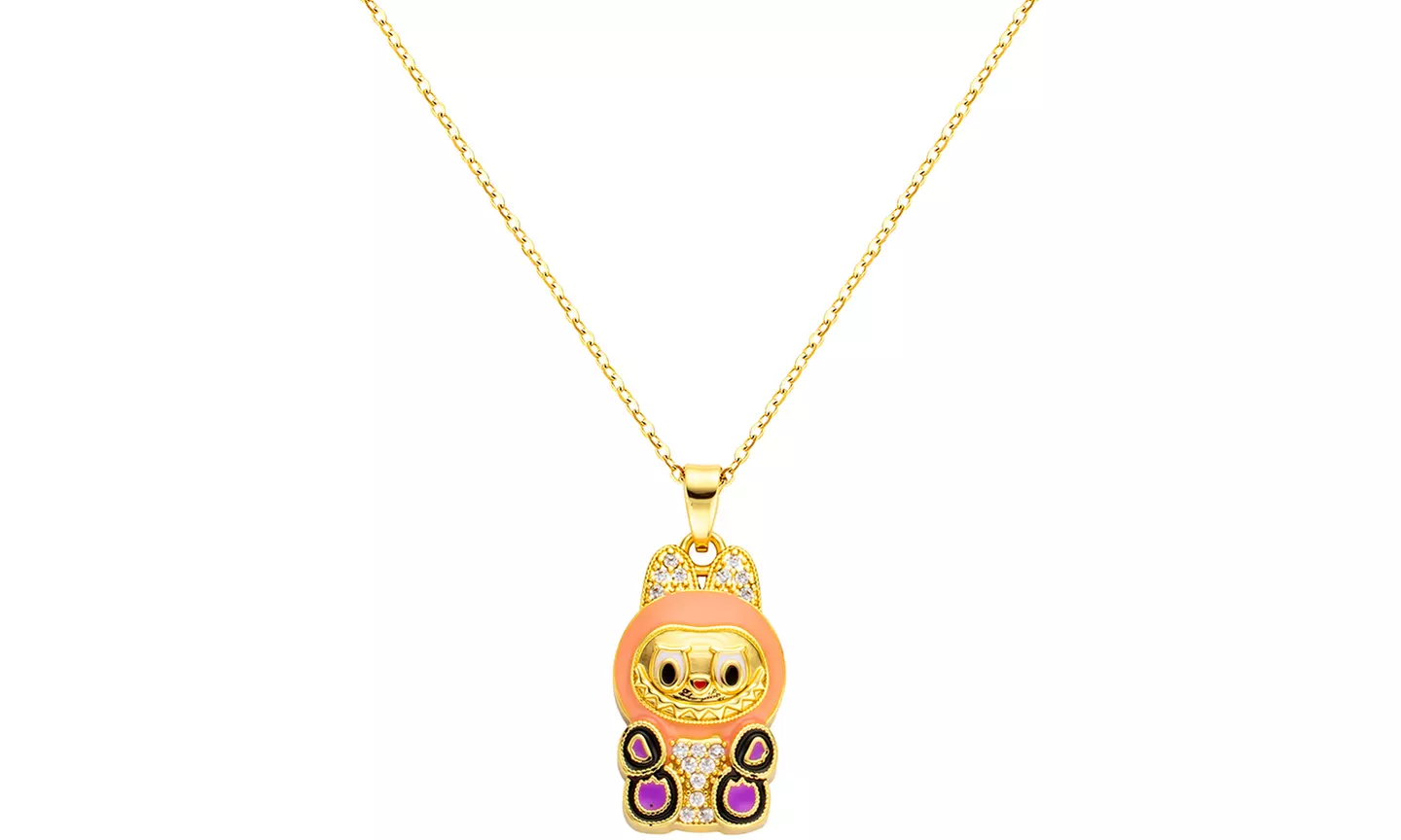 Stanley - BTS x Labubu Gold Enamel Pendant Necklace