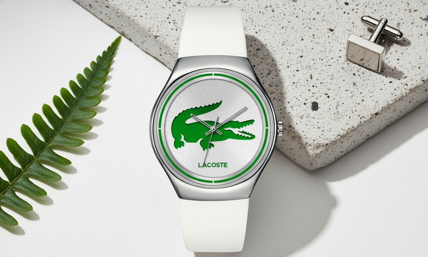 Image 1: Lacoste Valencia Women’s Quartz Analog Watch – White Silicone Strap