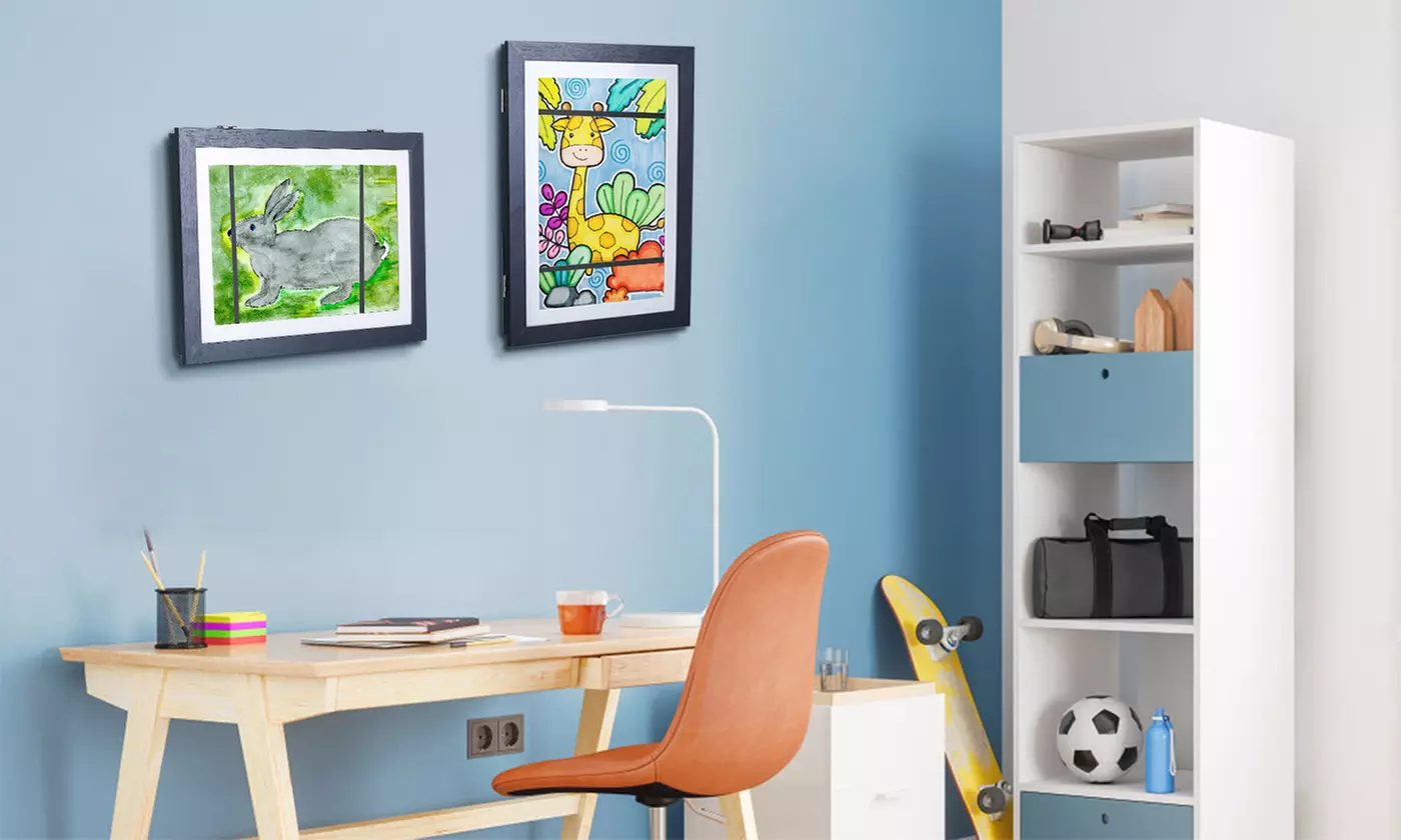 BabyLuv Kids Art Frame Front Opening Wooden Frame Artwork Display (2-Pack)