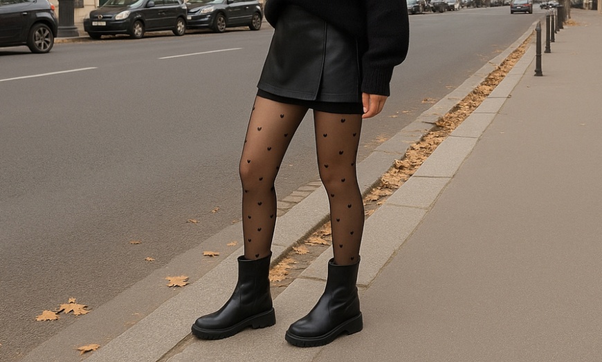 Image 10: Collants thermiques effet peau doublés polaire
