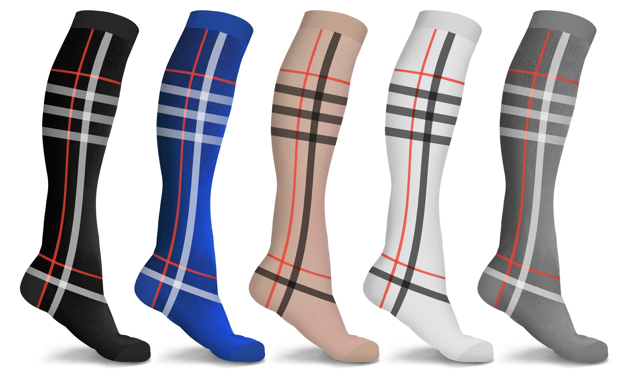 DCF Londoner Knee-High Unisex Compression Socks (5-Pack)