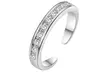 Sterling Silver Channel-Set Toe Ring with crystals from Swarovski - Second Medium
