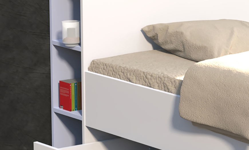 Image 3: Lit Riga, 160 x 200 cm, avec tête de lit et tiroirs de rangement