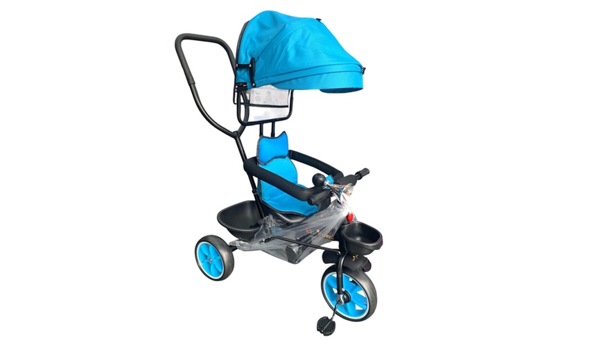 Image 5: Kids Pedal Trike 3-Wheel Stability with Parent Handle