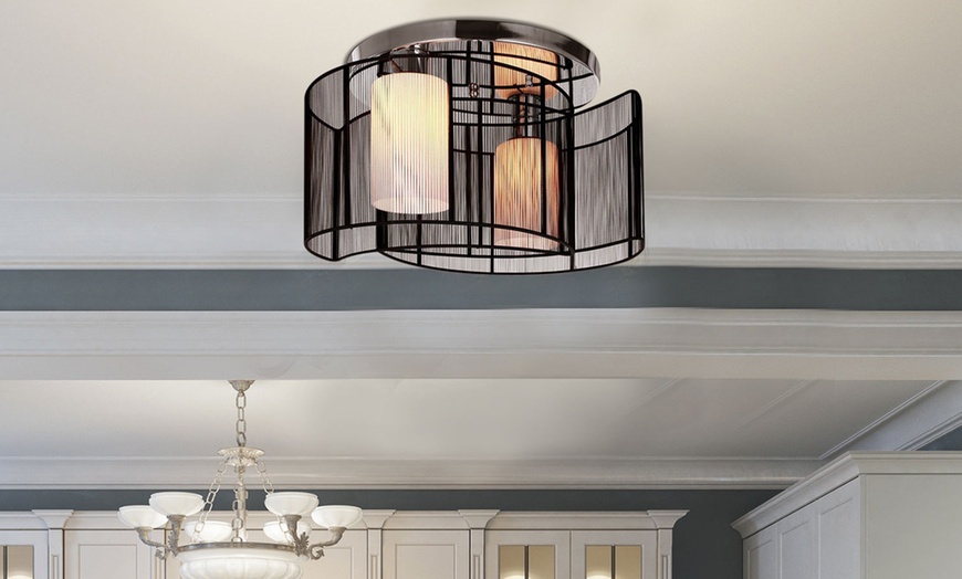 Image 3: HomCom Ceiling Chandelier Light