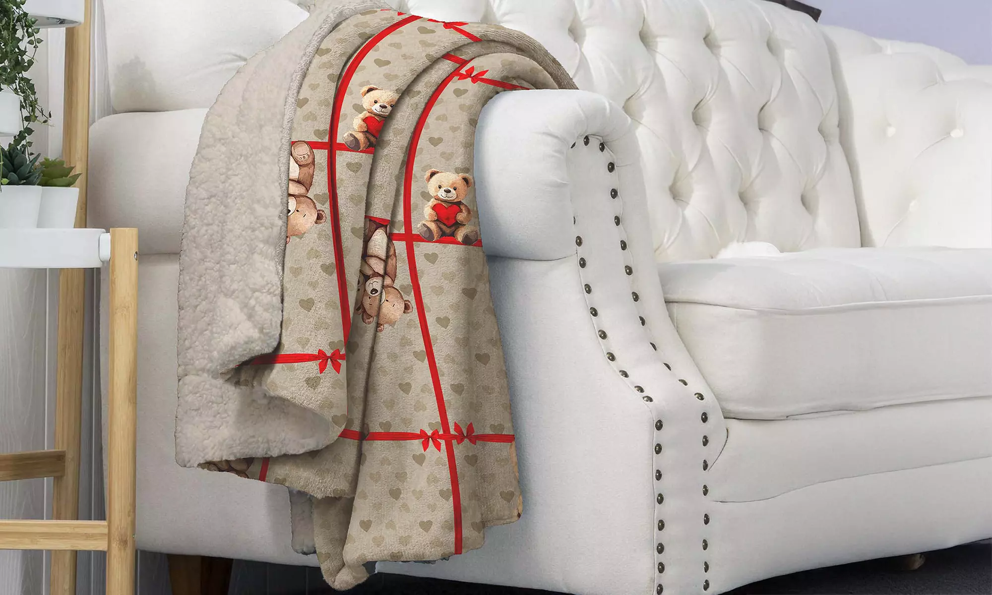 Plaid réversible sherpa et microfibre