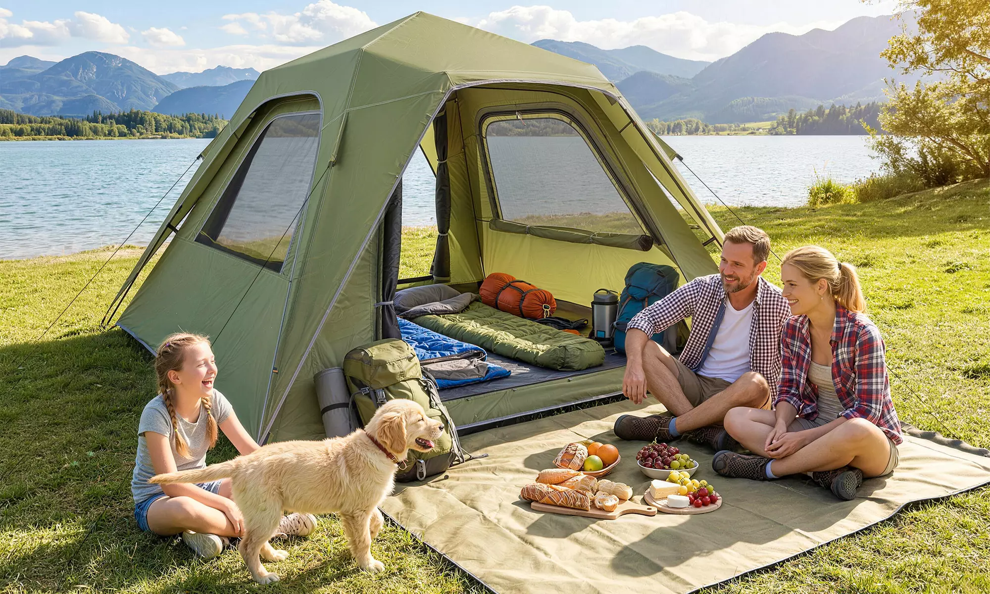 Outsunny Instant Pop-Up Family Camping Tent