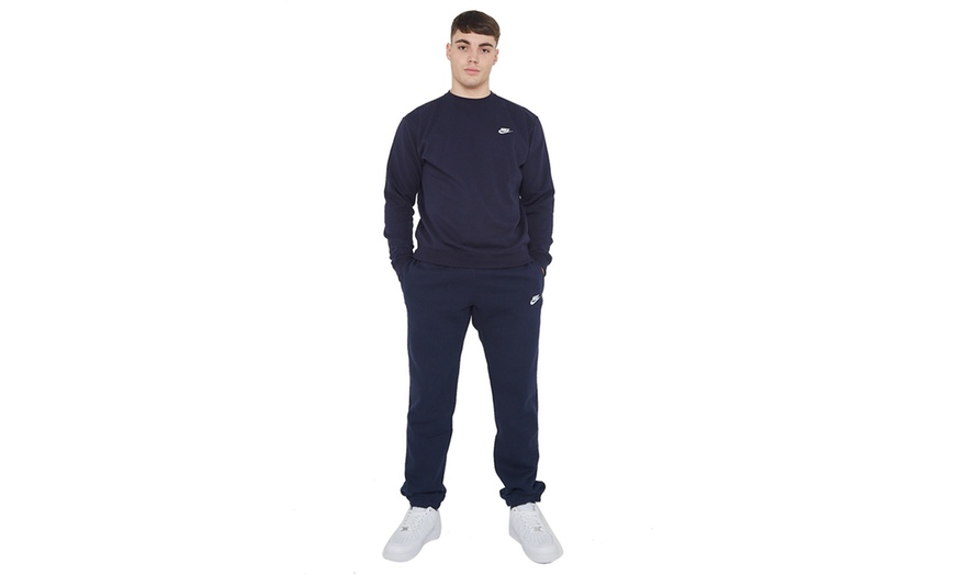 Image 10: Nike Men's Crew Neck Clubfleece Tracksuit Set