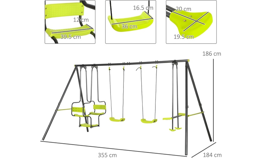 Image 6: Outsunny Garden Swing Set