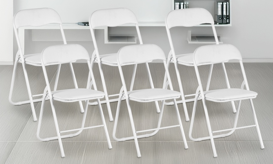 Image 10: 6er-Set Klappstühle mit Metall-Rahmen