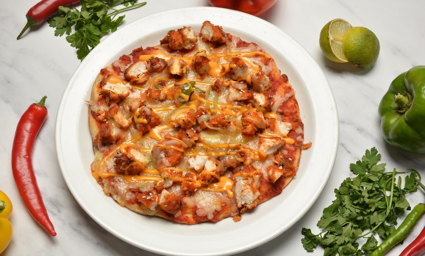 Image 7: Indian Fusion Food:For 1 or 2: Any Wrap, Burger, Loaded Box/Naan Pizza