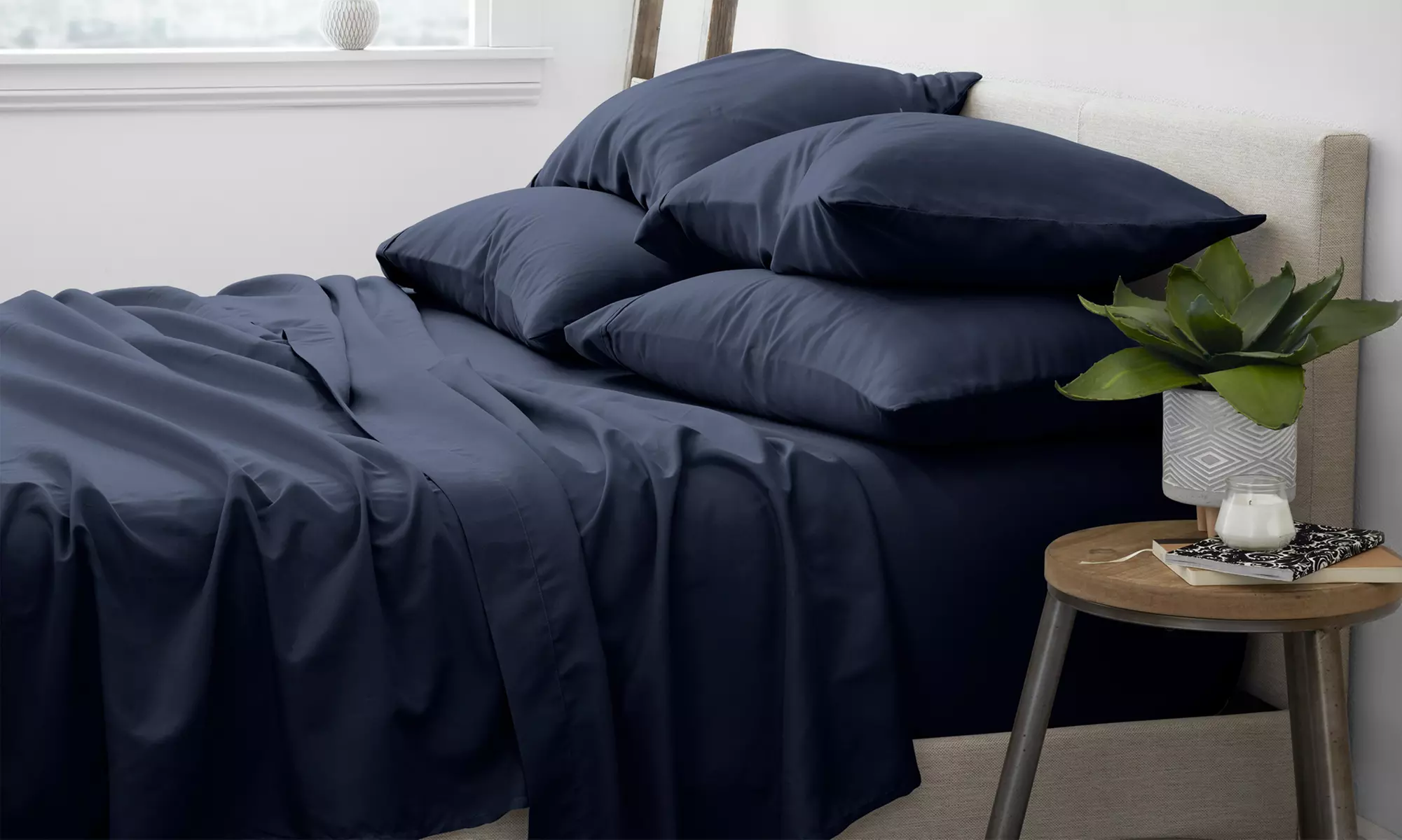 Merit Linens 6-Piece Luxury Wrinkle Free Hotel Bed Sheet Set