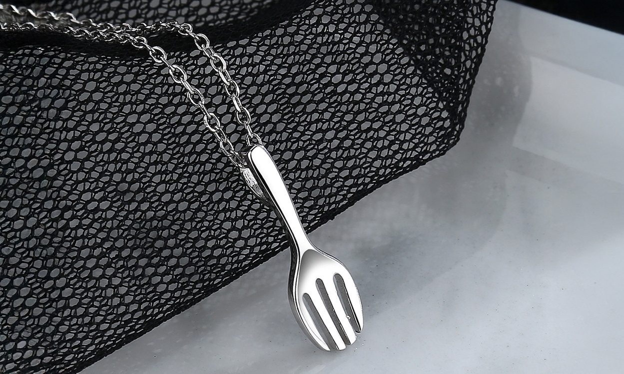 Sterling Silver Fork Pendant Necklace
